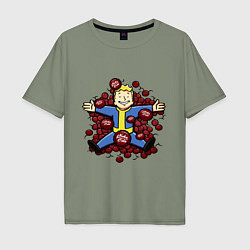 Футболка оверсайз мужская Vault boy caps, цвет: авокадо