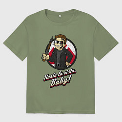 Футболка оверсайз мужская Vault boy - terminator, цвет: авокадо
