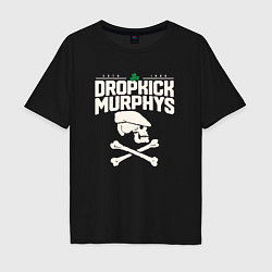Мужская футболка оверсайз Dropkick murphys панк рок группа череп в кепке