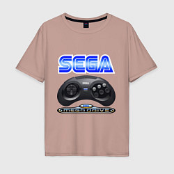 Мужская футболка оверсайз Sega - mega drive joystick