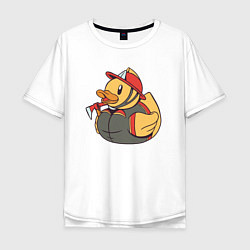 Мужская футболка оверсайз Резиновая утка пожарный