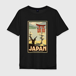Мужская футболка оверсайз Япония винтаж природа