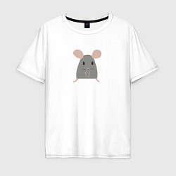 Мужская футболка оверсайз Минималистичная мышь