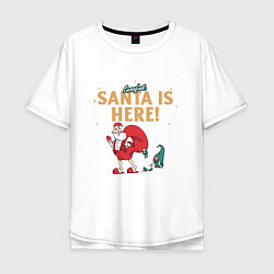 Мужская футболка оверсайз Careful Santa is here