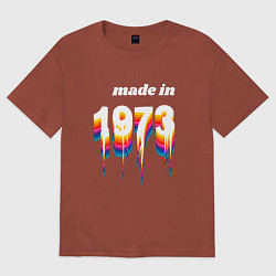 Футболка оверсайз мужская Made in 1973 liquid art, цвет: кирпичный