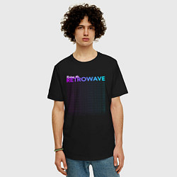 Футболка оверсайз мужская Riding the retrowave, цвет: черный — фото 2