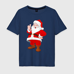 Мужская футболка оверсайз Радостный Санта Клаус