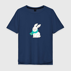 Футболка оверсайз мужская Милый кролик - символ 2023 года, цвет: тёмно-синий