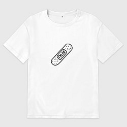 Футболка оверсайз мужская Пластырь Im ok, цвет: белый