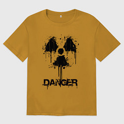 Мужская футболка оверсайз Danger radiation symbol