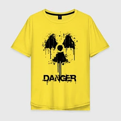 Футболка оверсайз мужская Danger radiation symbol, цвет: желтый
