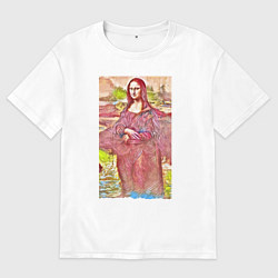 Мужская футболка оверсайз Мона Лиза - фантазия