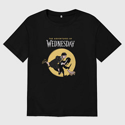 Футболка оверсайз мужская Приключения Уэнсдэй, цвет: черный