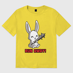 Футболка оверсайз мужская Run away, цвет: желтый