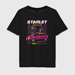 Футболка оверсайз мужская Toyota Starlet ep81, цвет: черный