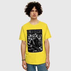 Футболка оверсайз мужская Nirvana grunge 2022, цвет: желтый — фото 2