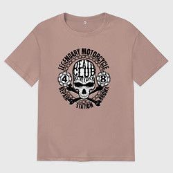 Мужская футболка оверсайз Череп с костями и цепи