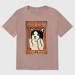 Футболка оверсайз мужская Я делаю то, что хочу, цвет: пыльно-розовый