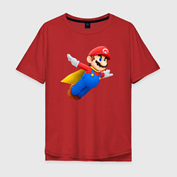 Футболка оверсайз мужская Марио в полёте, цвет: красный