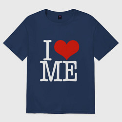 Футболка оверсайз мужская I love me, цвет: тёмно-синий