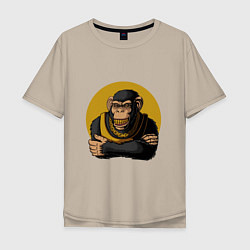 Футболка оверсайз мужская Реальный шимпанзе, цвет: миндальный