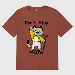 Футболка оверсайз мужская Freddy MEOWcury, цвет: кирпичный