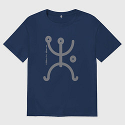 Футболка оверсайз мужская Мне нравится метать на английском, цвет: тёмно-синий