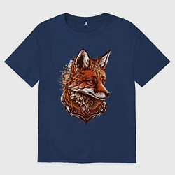 Мужская футболка оверсайз Рыжий лис