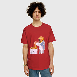 Футболка оверсайз мужская Пчеловод и его пасека, цвет: красный — фото 2