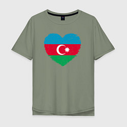 Футболка оверсайз мужская Сердце Азербайджана, цвет: авокадо