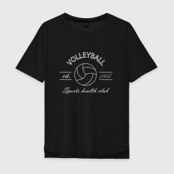 Футболка оверсайз мужская Клуб любителей волейбола, цвет: черный