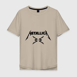 Футболка оверсайз мужская Metallica, цвет: миндальный