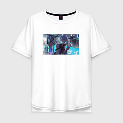 Мужская футболка оверсайз Люсина Кусинада - Cyberpunk Edgerunners