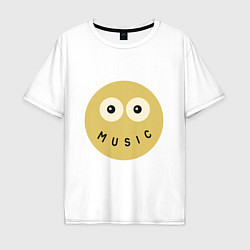 Мужская футболка оверсайз Music smile