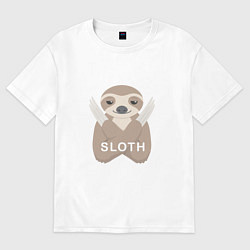 Футболка оверсайз мужская Sloth, цвет: белый