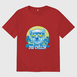 Футболка оверсайз мужская Jus chillin, цвет: красный