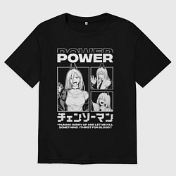 Футболка оверсайз мужская Человек-бензопила Power, цвет: черный