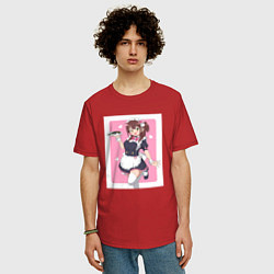 Футболка оверсайз мужская Nagomi Wahira арт, цвет: красный — фото 2