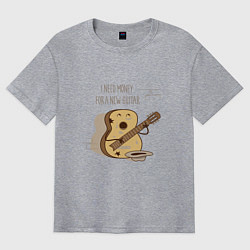 Футболка оверсайз мужская Нужна новая гитара, цвет: меланж