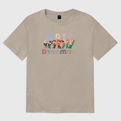 Футболка оверсайз мужская Bangtan boys BTS, цвет: миндальный