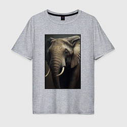 Мужская футболка оверсайз Портрет слона
