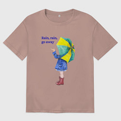 Мужская футболка оверсайз Девочка с зонтиком