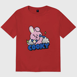 Футболка оверсайз мужская Cooky BT21 Jungkook, цвет: красный