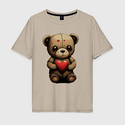 Мужская футболка оверсайз Влюбленный медвежонок