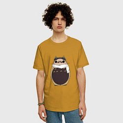 Футболка оверсайз мужская Тоторо Порко Россо, цвет: горчичный — фото 2