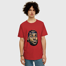 Футболка оверсайз мужская Lebron face, цвет: красный — фото 2