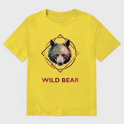 Футболка оверсайз мужская Медведь в рамке Wild Bear, цвет: желтый