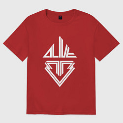 Футболка оверсайз мужская Big bang white logo, цвет: красный