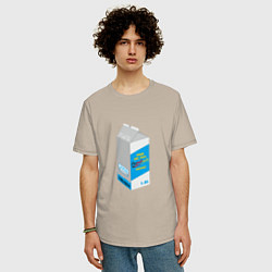 Футболка оверсайз мужская Milk one pack vagodroch, цвет: миндальный — фото 2