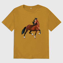 Футболка оверсайз мужская Хакнэ, цвет: горчичный